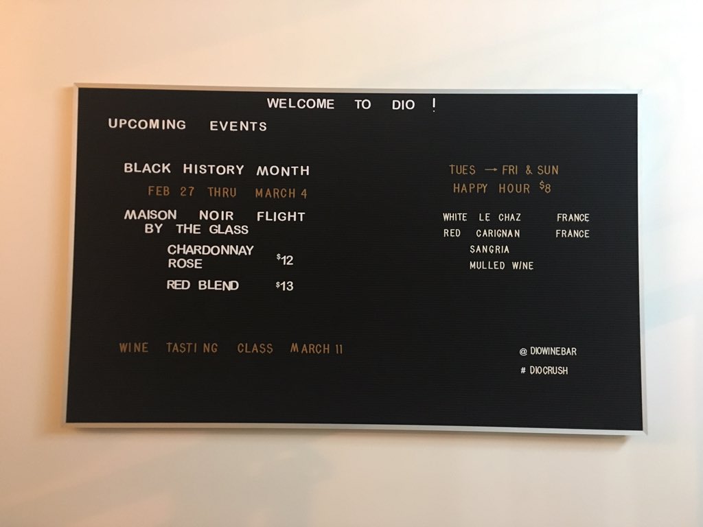 Drinky LaRue (@winelover0227) on Twitter photo About last night! Hung out @ #diowinebar. Love that it's woman-owned & ran by two dope women! Also this week is Black History Wine Month featuring <a href="/AndreHMack/">André Hueston Mack</a> wine.
#wine #winelover #wino #rosé #chardonnay #redblend #dc #winetasting About last night! Hung out @ #diowinebar. Love that it's woman-owned & ran by two dope women! Also this week is Black History Wine Month featuring <a href="/AndreHMack/">André Hueston Mack</a> wine.
#wine #winelover #wino #rosé #chardonnay #redblend #dc #winetasting