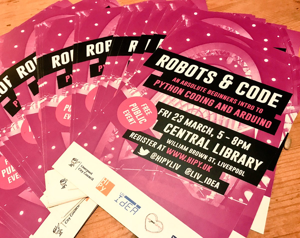 sjcolosimo's tweet image. Tell your friends! #RobotsAndCode at the Central Library... March 23rd. @hipyliv @liv_IDEA @LivUniWiSE @LivUniWiSE @Igniteliv @DoESLiverpool @Liverpoollib