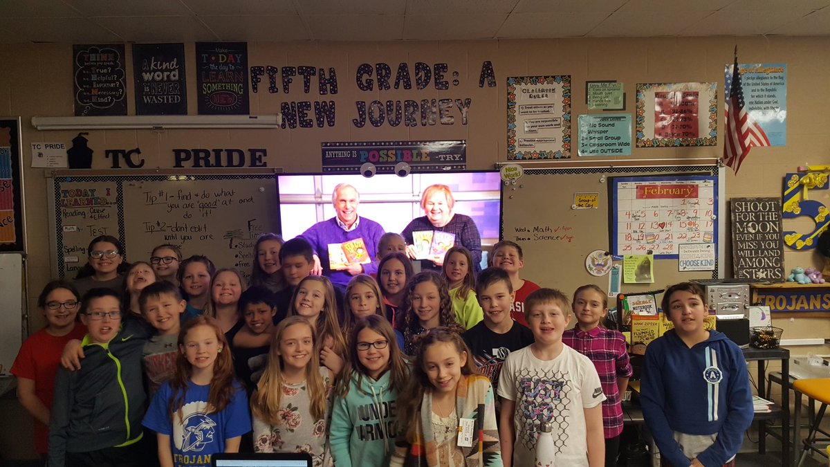 AmyWallman1's tweet photo. #Skype2learn 
Henry Winkler author Skype session https://t.co/Zzzm2rwr4W