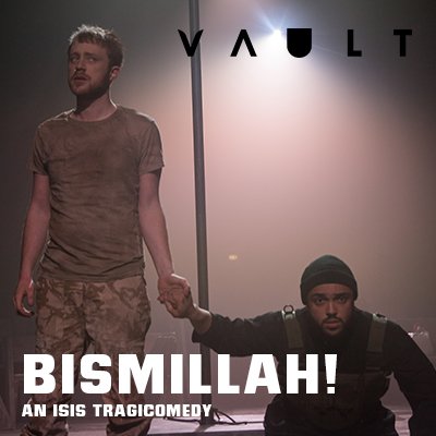 wounduptheatre's tweet photo. Bismillah! An ISIS Tragicomedy opens tonight and we can't wait! With special post-show discussion from @ManMetUni's own Dr Sarah Illot head on down for limited tickets left available for tonights show at 9:00pm @VAULTFestival https://t.co/9w9YK3c5H5