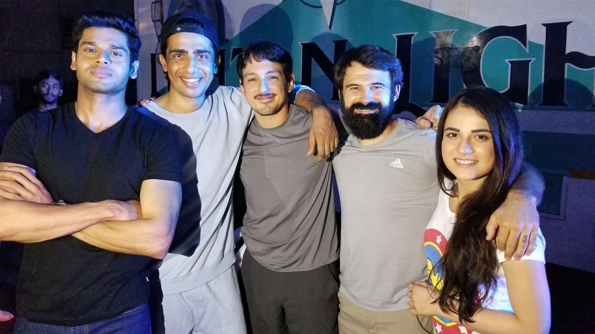 Wrapped! <a href="/EricJacobus/">Eric Jacobus</a> and I with the Leads of “The Man Who Can Feel No Pain” coming later this year! The amount of work they and the Stunt Team put in to their action scenes will make this film Very Special! Super Thanks to Director <a href="/Vasan_Bala/">Vasan Bala</a> for the incredible journey!