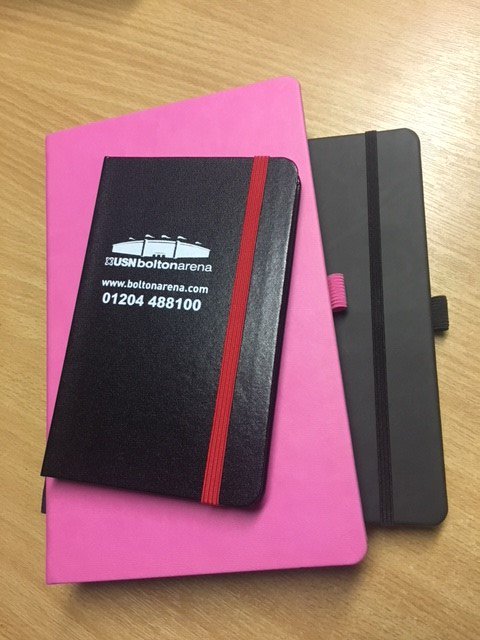 Craftprint's tweet photo. #notebooks so popular right now, huge range of sizes & colours. Many ways to brand #foilblock #deboss #screenprint we all love taking notes, do it in style. https://t.co/LVuh3cNzDl