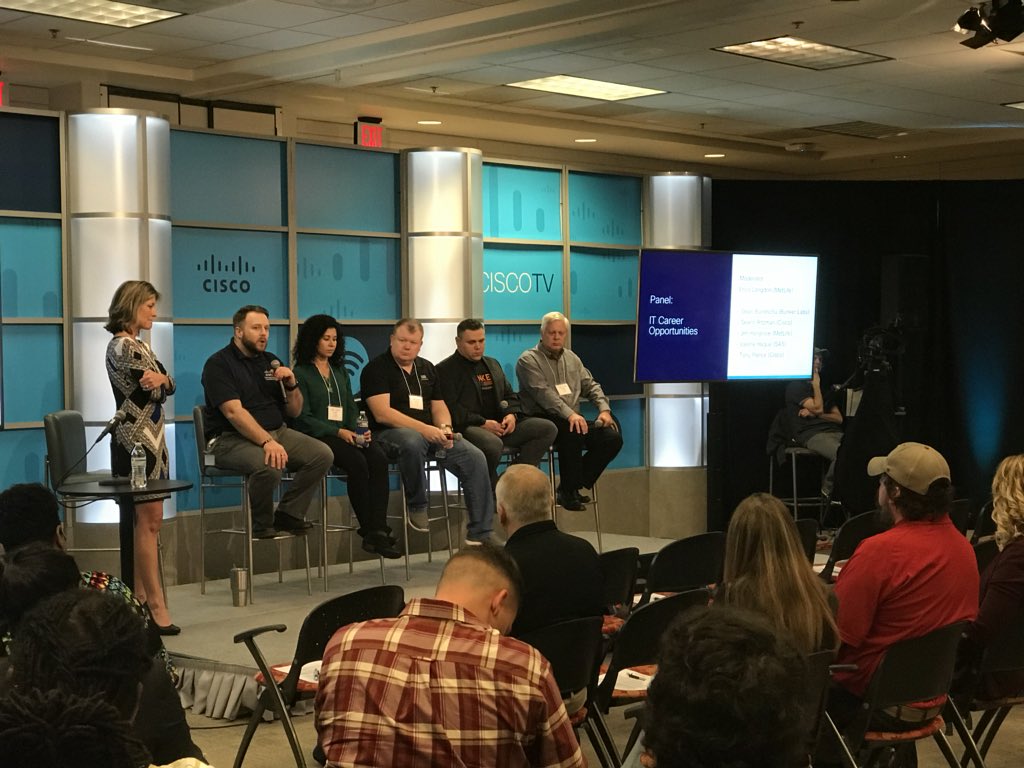 ChargePositif's tweet photo. #ITAwarenessDay2018 IT Career Opportunities panel #Cisco #WeAreCisco #Veteran #VeteranJobs #MilitaryTransition https://t.co/mRpMzrdmh6