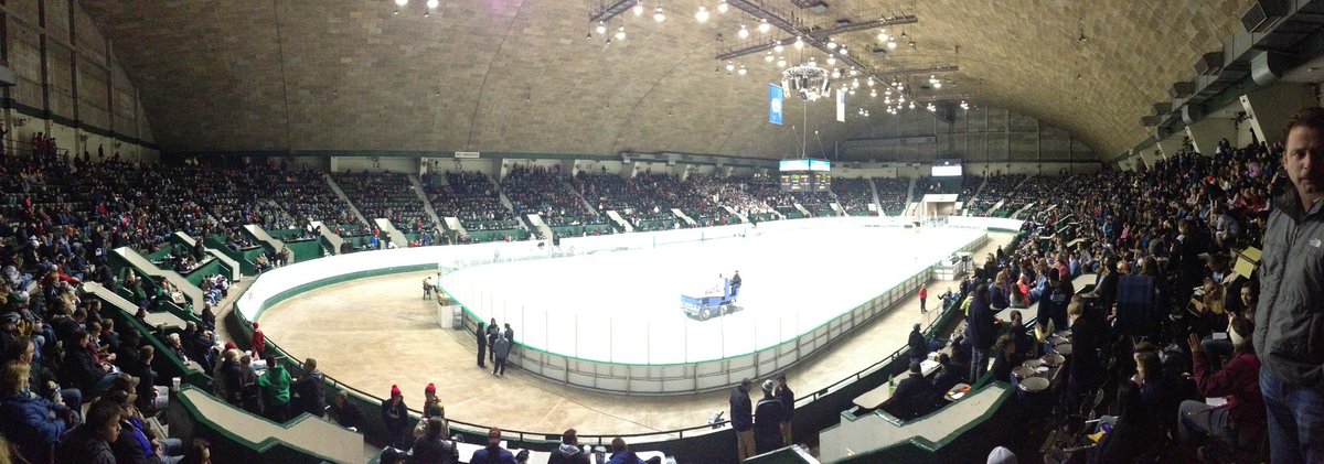 Today in 2014, the last ever hockey game was played within the historic <a href="/mnstatefair/">Minnesota State Fair</a> Coliseum, before the ice was removed forever between Centennial High School Cougars-2 &amp; Blaine Bengals-1 in the Class 2A, Section 5 Championship game history.vintagemnhockey.com/page/show/8135…