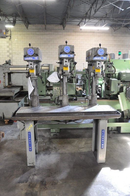 Machinetoolcomm's tweet photo. Used Drills For Sale - 15" CLAUSING 3-SPINDLE DRILL https://t.co/uWvPvilwo7 #drillpress #drill #clausing #machinetool #metalcutting #MFG #machinery #machineshop https://t.co/2ahC6w2k62