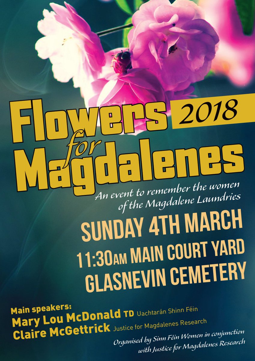 Magdalenes2019's tweet photo. Hi @SpainJoanne can we get a RT for this important event taking place on Sunday #FlowersforMagdalenes https://t.co/U7RCKKa1Xr