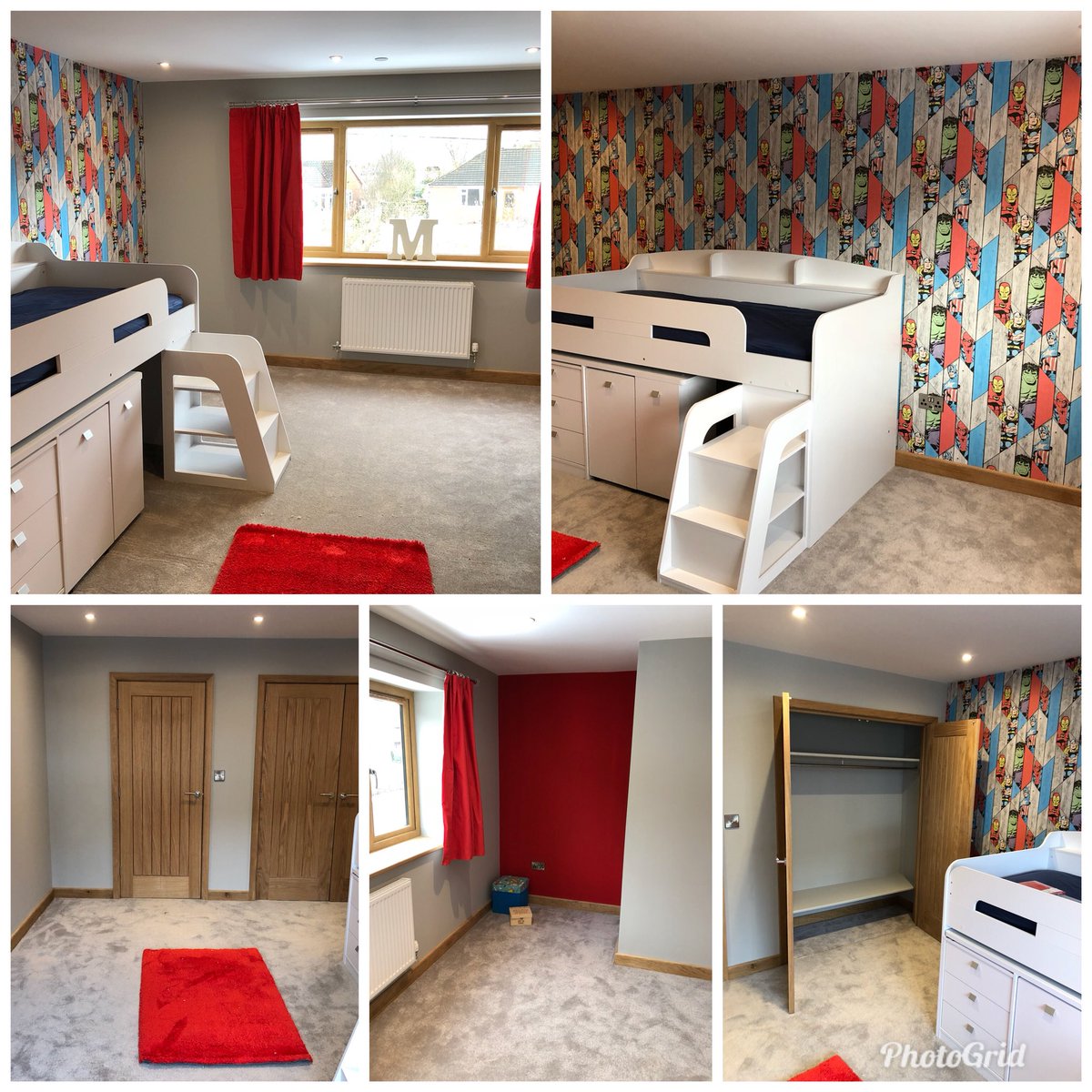 noodleboyo's tweet photo. Boys bedroom #beforeandafter @JohnstonesTrade @leylandpaints #newplaster #oak https://t.co/7jYoVovLfG