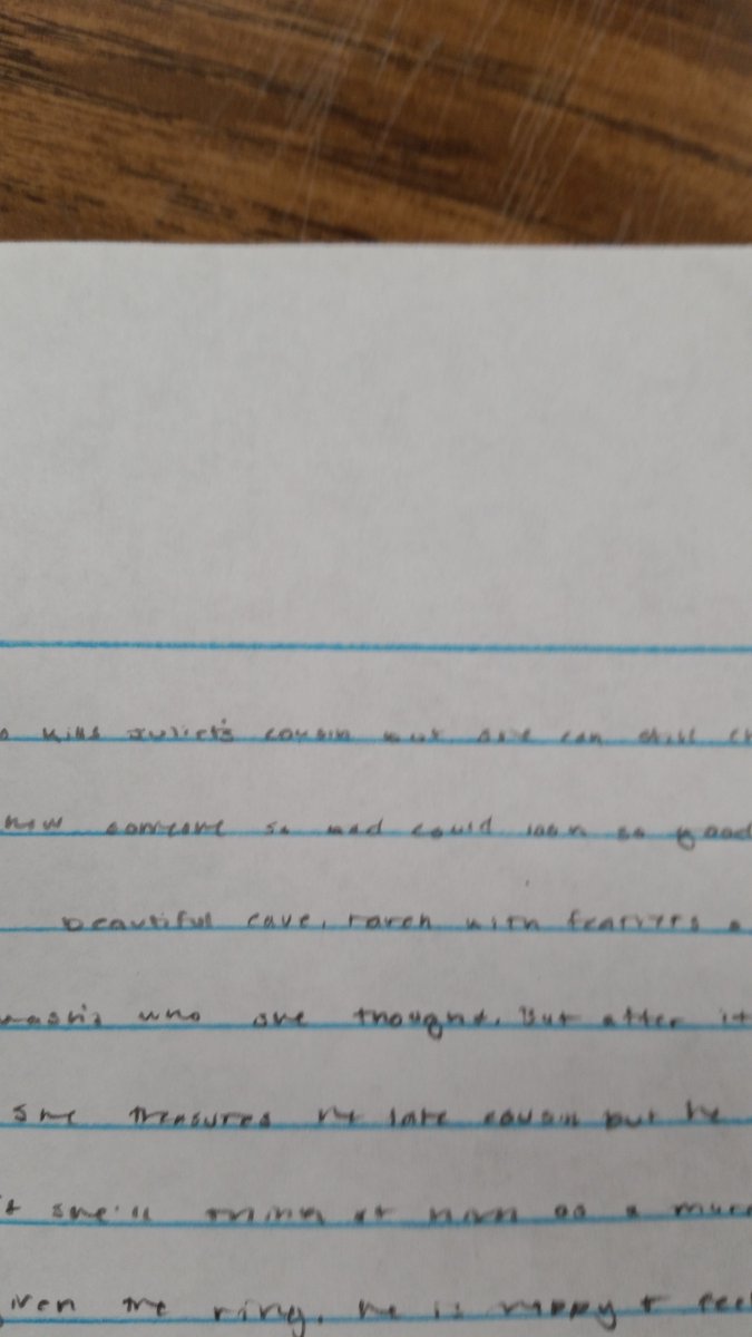 TheodenHumphrey's tweet photo. Look at this kid's handwriting. It's ridiculous! There are some words that almost fit INSIDE THE LINE ITSELF! https://t.co/jMuhG8guv1