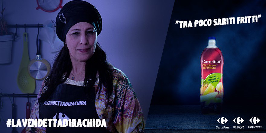 CarrefourItalia's tweet photo. Rachida sta arrivando e nessuno la passerà liscia. Secondo te come si vendicherà? Ti aspettiamo dalle 21.15 su @CarrefourItalia per scoprirlo. #LaVendettaDiRachida https://t.co/VFn2wuHj2L