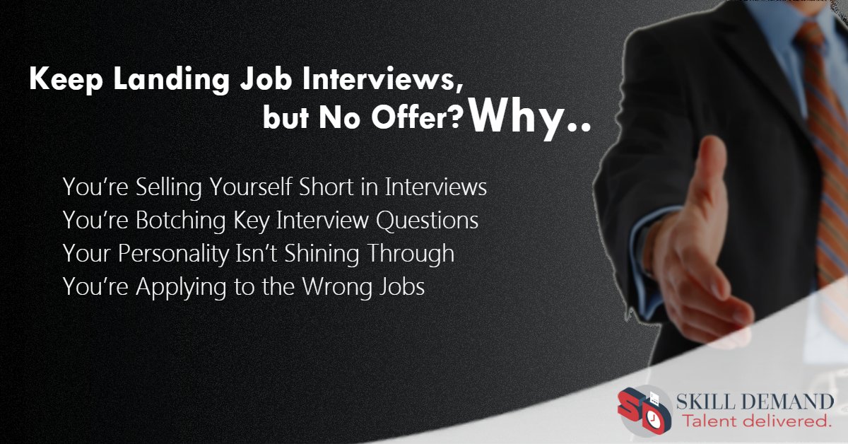 Keep Landing #Jobinterviews, but No #Offer? 
#skilldemand #RecruiterInsights #RecruitmentTips  #Interviews #Interviewquestions #applyjobs #Recruitment #hiringmanagers  #RecruiterProTips #jobtips  #jobtips #RecruiterGuide