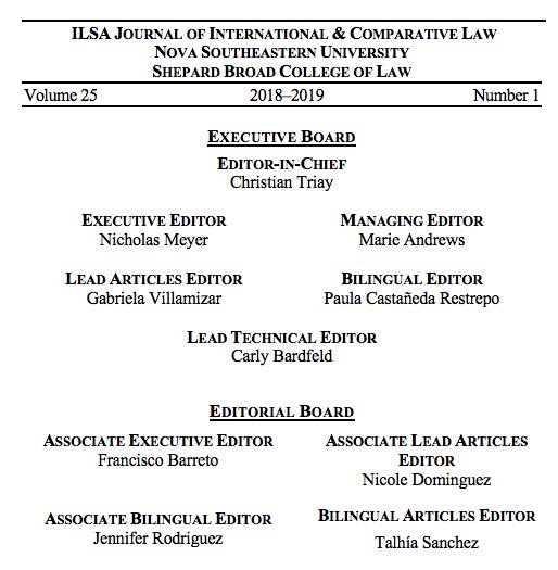 ILSA_Journal's tweet image. We are very proud to announce the incoming 2018-2019 Executive and Editorial Board!