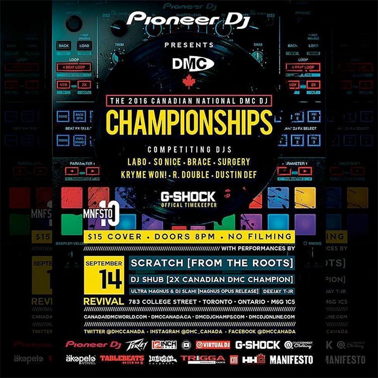 DMCDJchamps's tweet photo. DMC DJ Battles are coming: NYC Chicago Dallas Cincinnati Tampa DC @RaneDJ https://t.co/RVVAaWPa4B
plus 2018 DMC Online DJ Championship start this Friday 2nd March
DJs prepare your 2 minute sets! @DMCDJOnline #DMCDJ2018
Meanwhile check the flyers of previous DMC finals & heats https://t.co/O2ZRCcqZGJ
