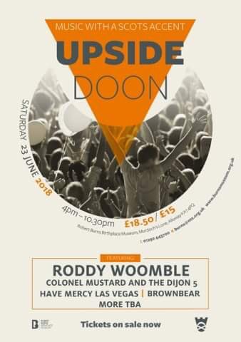 brownbearband's tweet photo. Delighted to be playing at this years #upsidedoon show @RobertBurnsNTS alongside @RoddyWoomble @colonel5mustard & @hmlvuk πππ #braunber https://t.co/Xt61gMzgtb