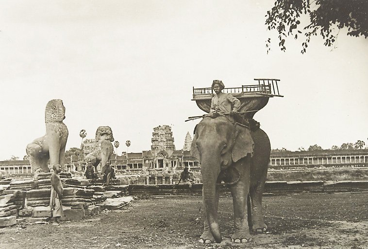Elephant at Angkor Wat - Picture taken between 1919 and 1926