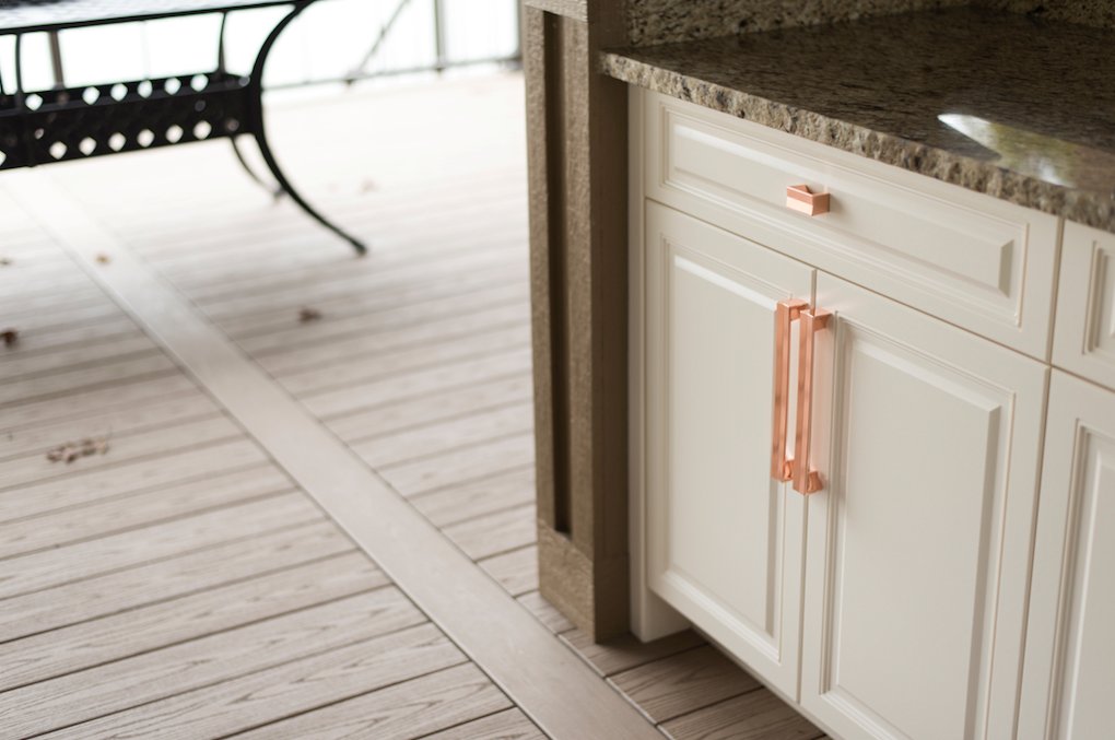 A4) All of our #hardware can be used interchangeably in kitchens, closets and bathrooms. This includes our Avenue Collection shown here in polished copper. It makes a strong statement no matter the space. #KBTribeChat