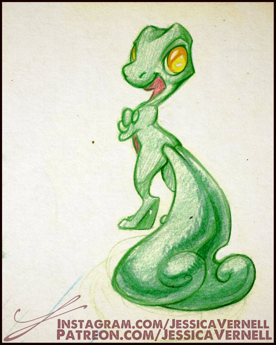 VanellaBeanArt's tweet photo. A wild Treecko sketch has appeared! What kind of pose would you draw him in if you were the artist? --- #Pokemon #PokemonGo #Treecko #GrassStarter #Gen3Starter #GrassPokemon #GrassType #ColoredPencil #ColErase #ColErasePencil #Sketch #Sketchbook #Draw #DrawPokemon https://t.co/lz0QNiYKlD