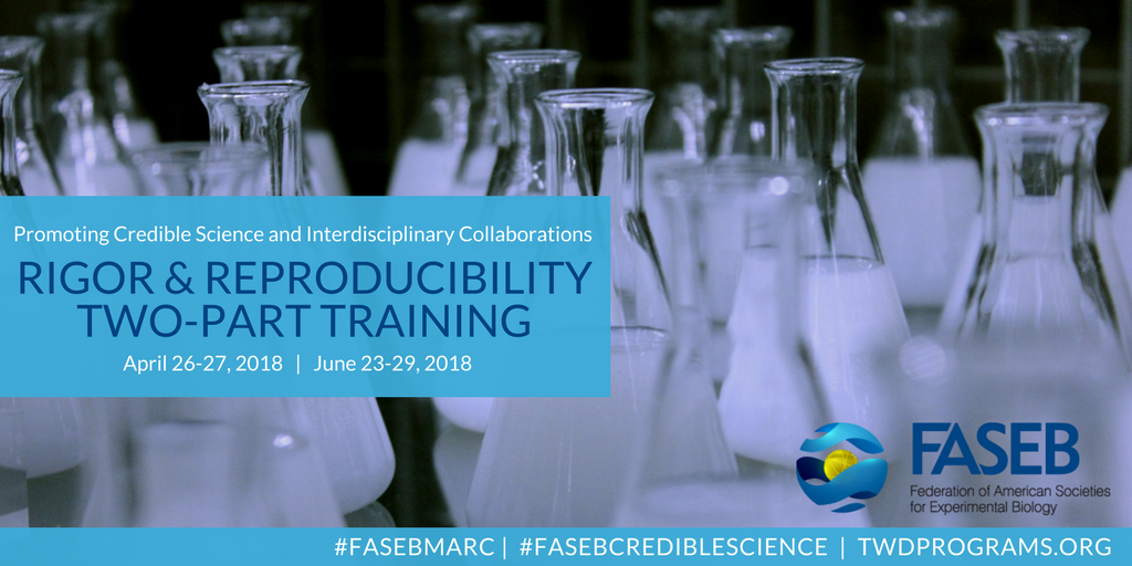 FASEBorg's tweet photo. ICYMI: We’re collaborating with @KUnews, @MyABRF & @NIGMS to offer comprehensive training on #RigorandReproducibility (we also have #TravelAwards to offset costs)! Apply by 3/16 at https://t.co/Bxd7zndKCi #FASEBCredibleScience #FASEBMarc https://t.co/PR74wFlY2v
