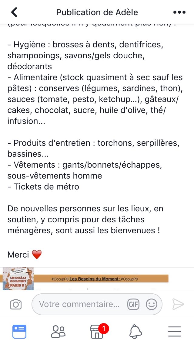 nrjkir_p8's tweet photo. ⚠️APPEL AUX DONS URGENTS ⚠️pour les @ExileesOccupP8 

À partager au maximum svp https://t.co/xUXjDq6ePm
