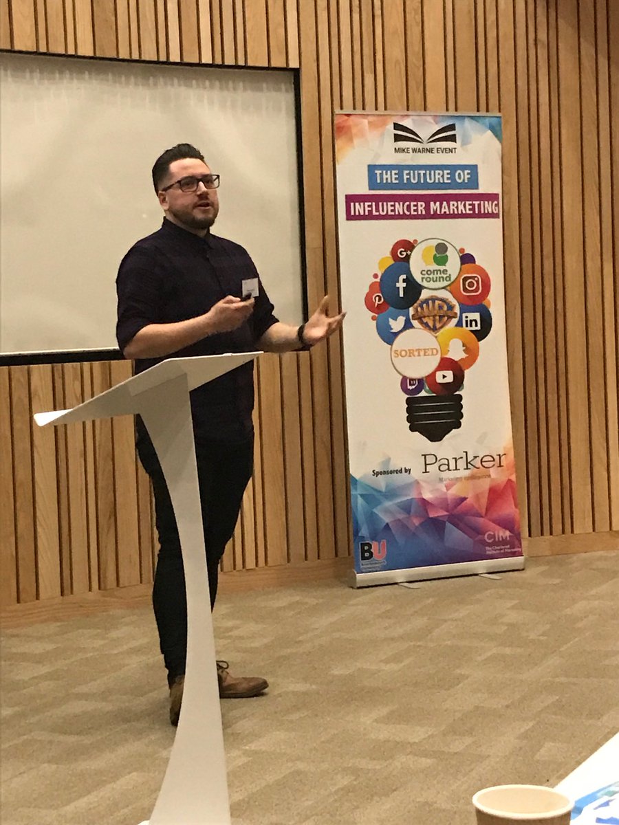petereales's tweet photo. .@JamieSpafford a co-founder of @YouTube 's @sortedfood speaking tonight at the #MikeWarneEvent @CIM_Exchange #MWE18 on #InfluencerMarketing is an ex @bournemouthuni marketing graduate https://t.co/8LYqrgxSDr