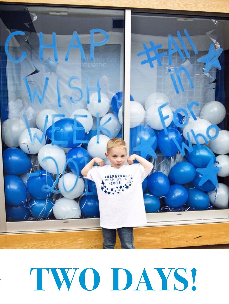 ChapWishWeek's tweet photo. Only T W O days until the reveal of our Wish Kid! #AllInForWho ?!?! #WearWhiteFriday https://t.co/jQoR6l3xJO