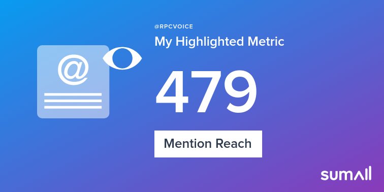 RPCVOICE's tweet photo. My week on Twitter 🎉: 1 Mention, 479 Mention Reach, 1 New Follower. See yours with https://t.co/q6glG5SbVt https://t.co/KPeGGyv3R1