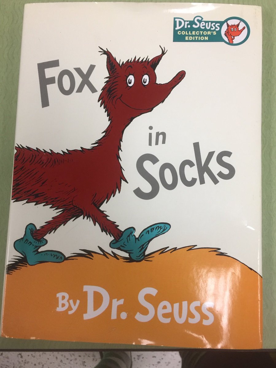misswalkerclass's tweet photo. Fox in Socks sure is crazy. We wore our own crazy socks and said some tongue twisters! #ReadAcrossAmericaWeek #LR5Reads #wherewondersgrow @fox_cubs https://t.co/RFHvI1xxZ2