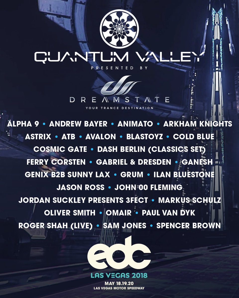DreamstateUSA's tweet photo. Prepare for liftoff, Dreamers! Presenting your #EDCLV2018 Trance Destination... #quantumVALLEY! ✨👩‍🚀 https://t.co/ZHQ2bAOqdW
