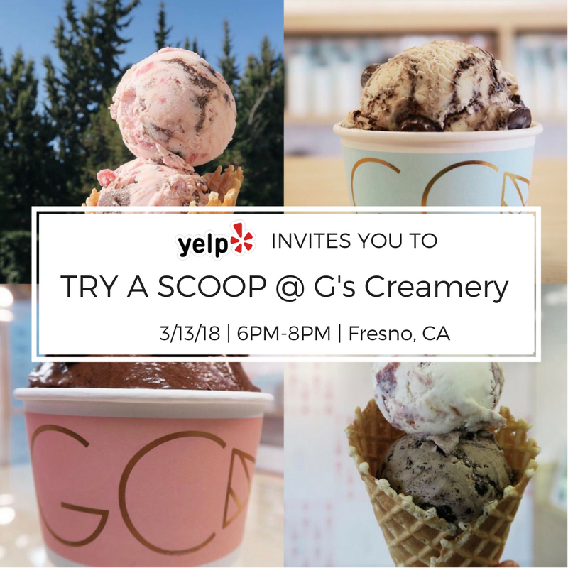 YelpFresno's tweet photo. Join us as we welcome Spring with open arms and sticky palms @gscreamery next month! RSVP here: https://t.co/DUMQHqo0zw https://t.co/pPGLh6zbyc