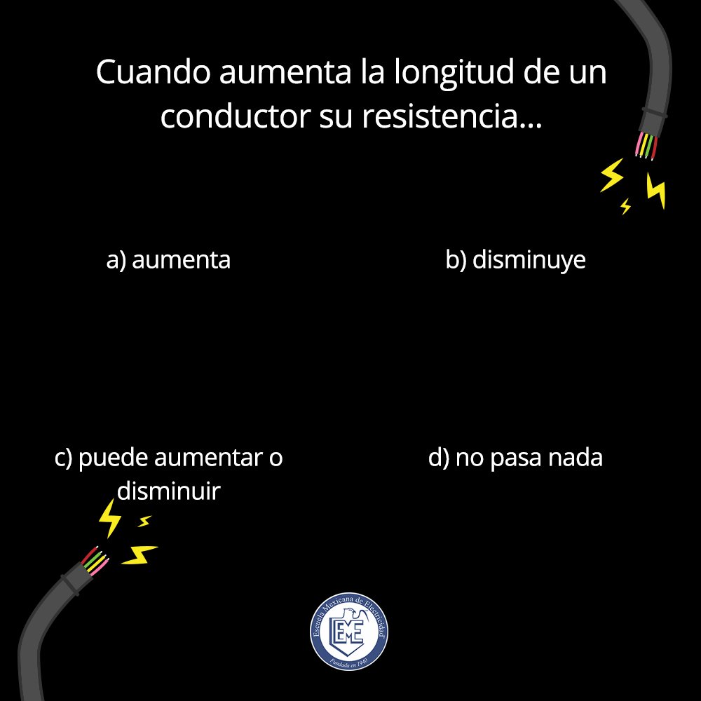 EscuelaEME's tweet photo. Es hora de una #TriviaEME en #Electricidad ¿Te la sabes? https://t.co/iSjdiXNH8P