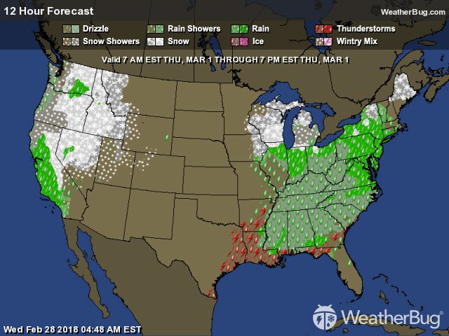 WeatherBug's tweet photo. #clichetime ... #Lamb or #Lion.. how will #March arrive Thursday? For coastal locations, prepare to hear the #roar; in-between.. #baaa!! https://t.co/Q9dHl98uld https://t.co/Ptkazmwq8m