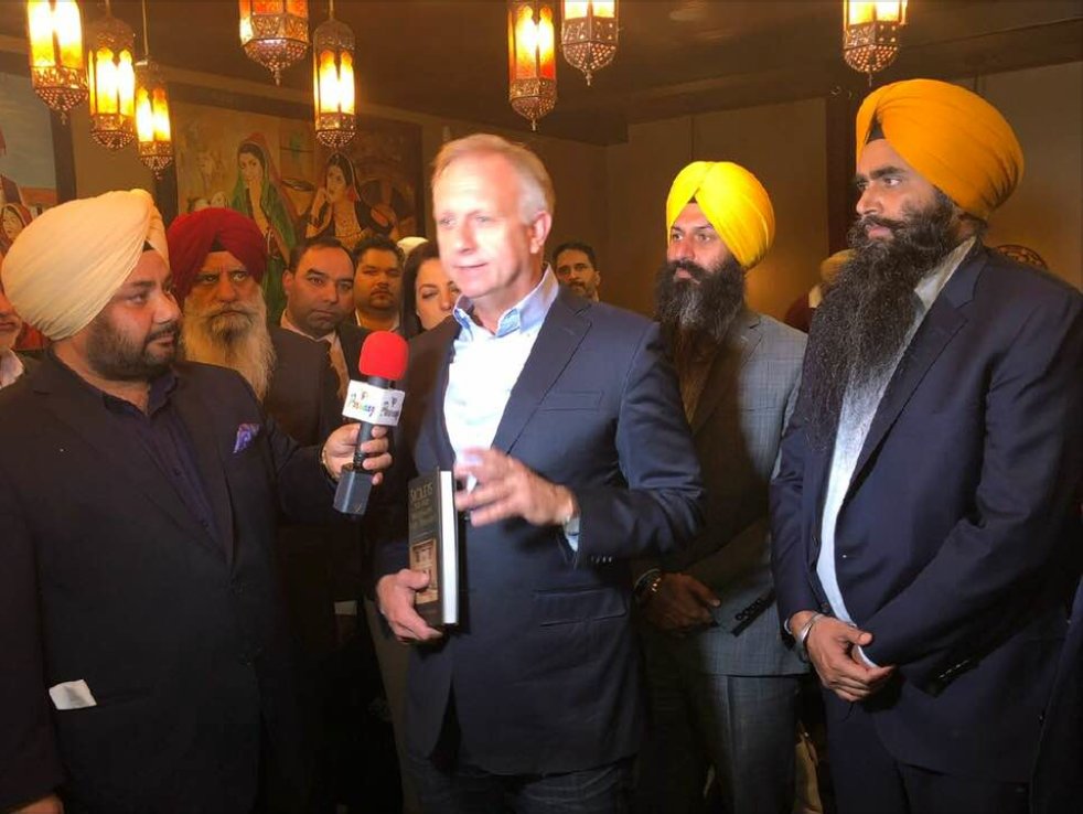 Siebold's tweet photo. Thanks to Raja Dhaliwal @harshminder and Indian Television for hosting a press conference in Edmonton, Alberta Canada for my new book, Secrets Self-Made Millionaires Teach Their Kids. https://t.co/hkczEvnHHi