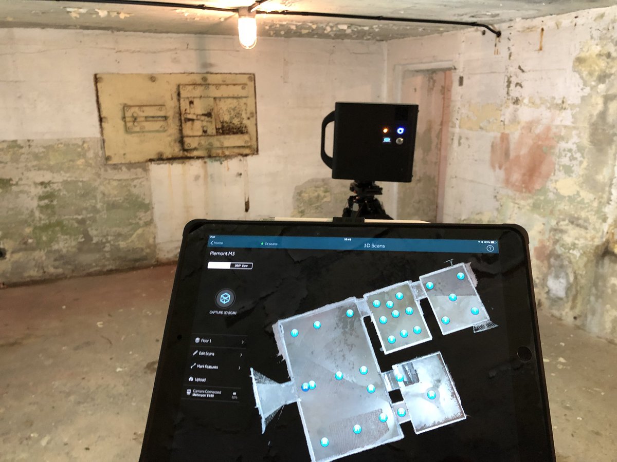 PhilMarett's tweet photo. A cold night 3d Scanning an Observation Bunker #bunker #explore #discover #history #wwii #ww2 #matterport #jerseyci https://t.co/RHWFuB4MHY