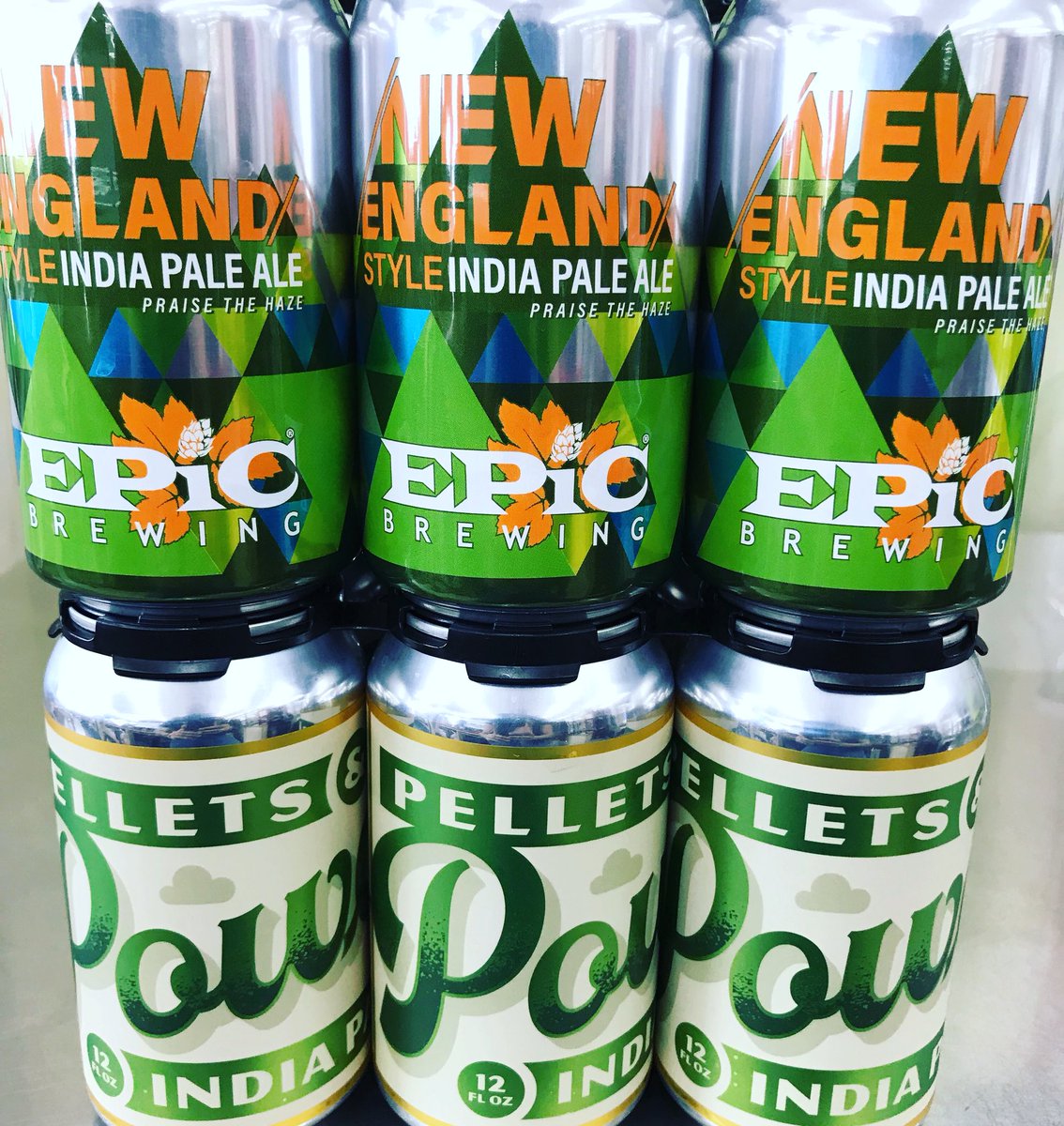 SunriseMiniMart's tweet photo. In now @hopsandgrain pellets & powder Canned on 02/23 @EpicBrewing #newenglandstyleipa #pulpaddiction #hazyipa #unfilteredipa https://t.co/4qOGXWHHc5