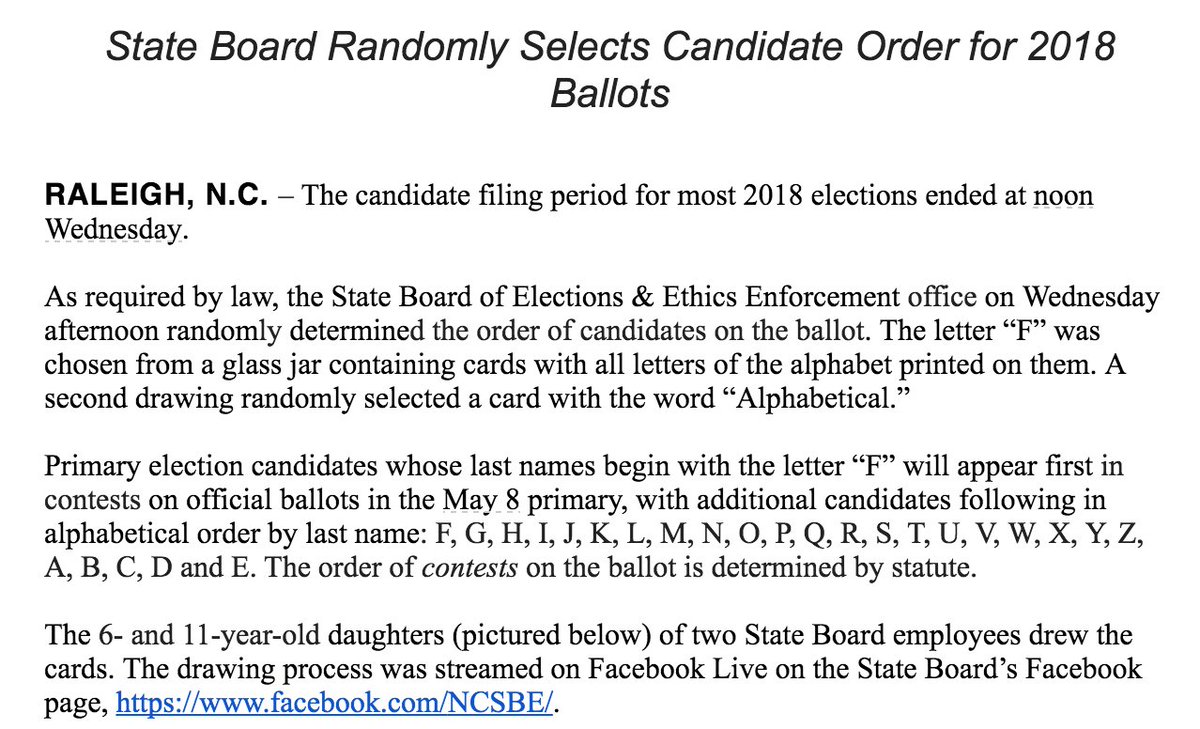 Colin Campbell Good News For N C Candidates With Last Names Beginning In F Ncpol