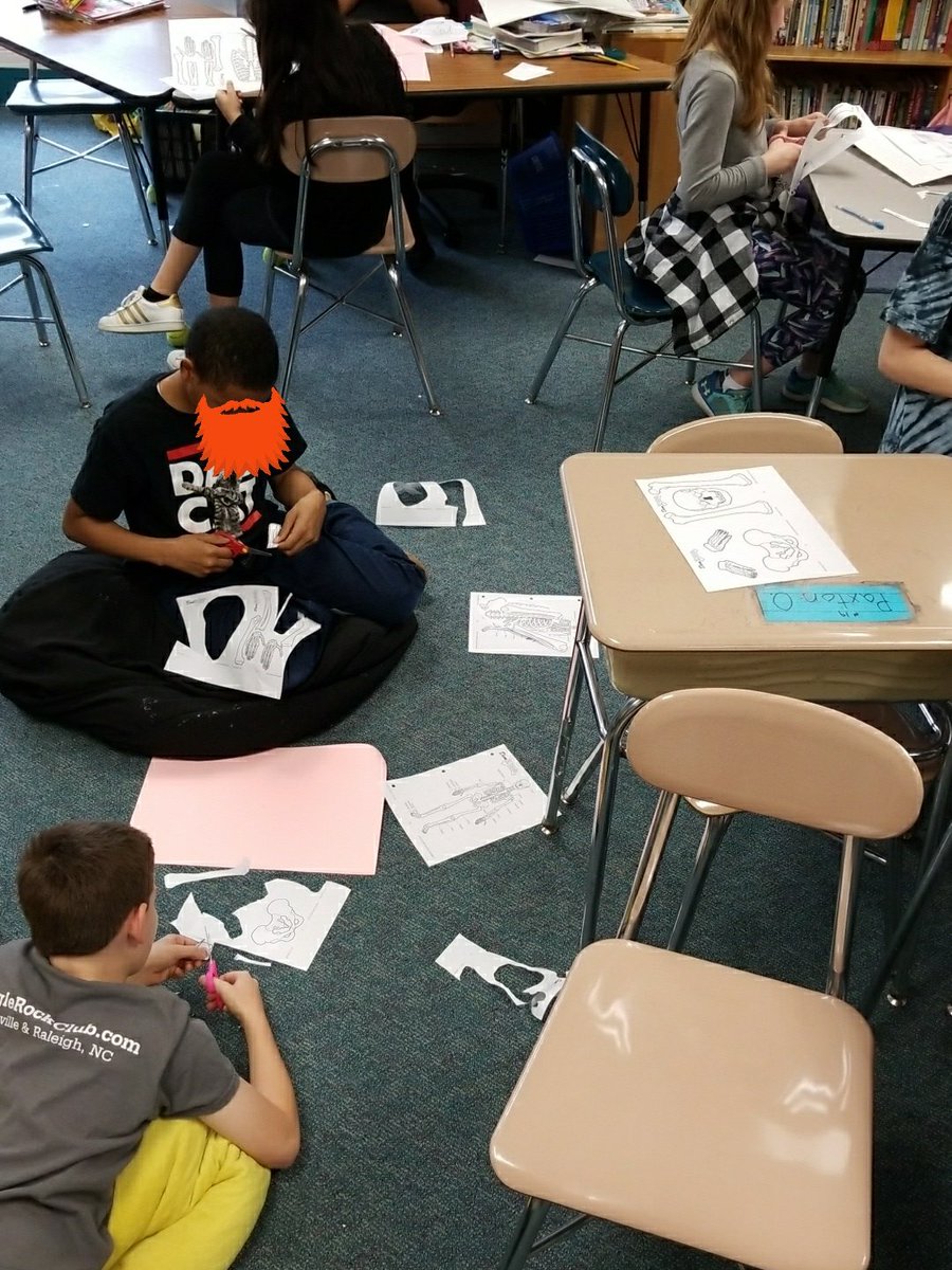 Mr_B_ApexElem's tweet photo. Building our skeletons learning about our skeletal system #apexelementary #5thgrade @apexescougars https://t.co/Fp2JkxBmXN