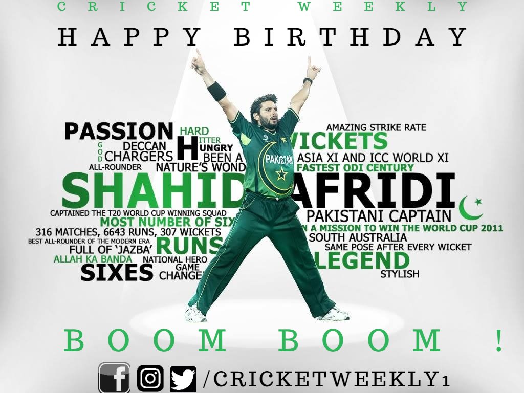 Happy Birthday Shahid Afridi <3      