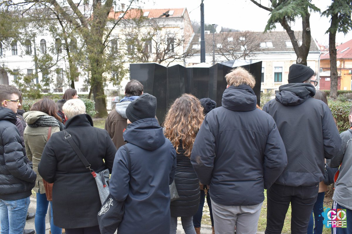 AsociatiaGoFree's tweet photo. #CityTour "Walking on the Love Path" together with the participants from 9 countries. #TLWE #TheLongWayToEurope #GoFree #NoHate #YesLove #WeRemember #NeverAgain https://t.co/nrAIw5TGc6