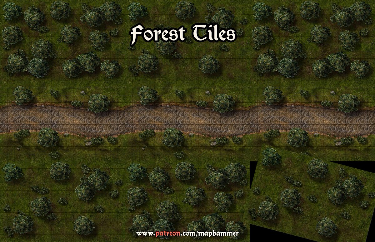 Maphammer I Made A Complete Tileable Forest Set For My Patreon It S Possible To Build A 33 X50 Or Even Bigger Forest Combined With A Forest Road Night And Online