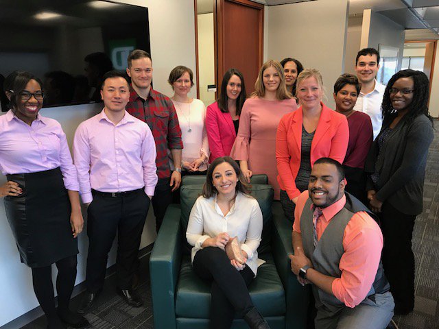 Raising awareness for bullying and cyberbullying, as well as spreading kindness for #PinkShirtDay.  Were also recognizing @emanuelar_td for all that she has done in enriching the lives of our customers and teams within our Metro Region.  #FrozenYogurt makes a sweet celebration!