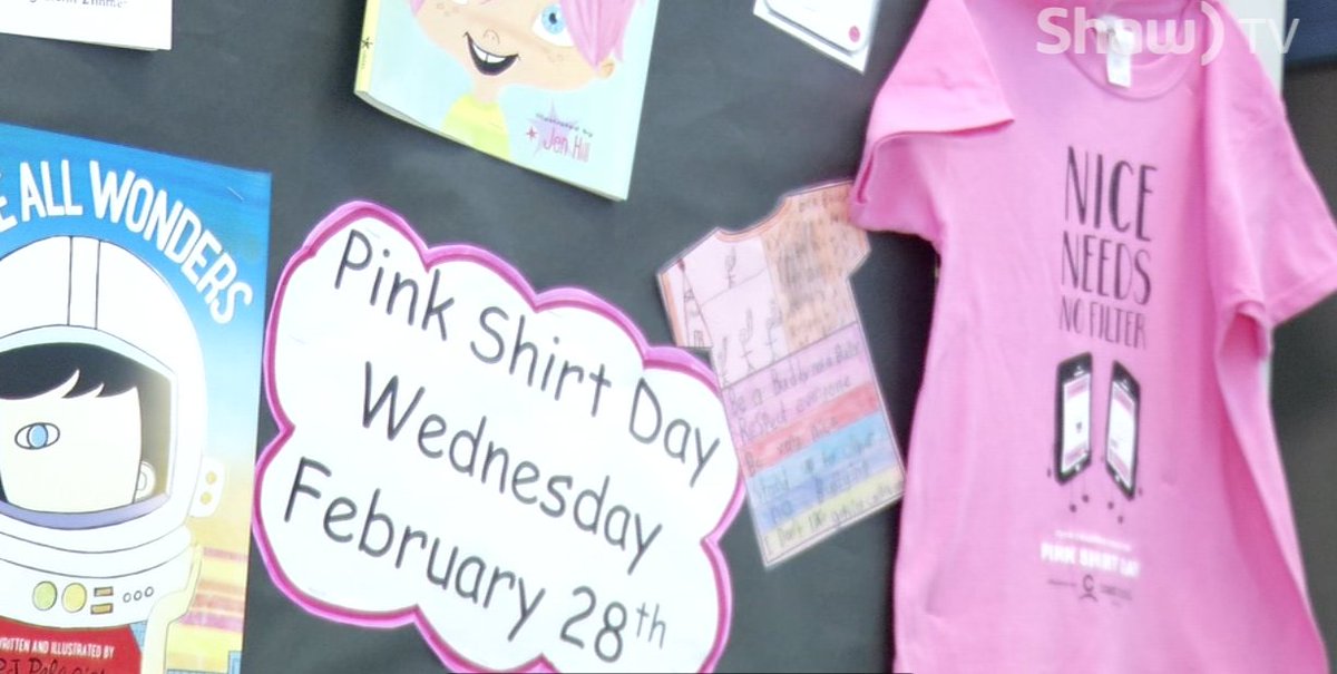 ShawTVNorthBC's tweet photo. Think Pink Today Feb 28th @pinkshirtday Students from Robert Ogilvie School FSJ share their views on Aunty Bullying Campaign on Shaw TV https://t.co/EP8tus0Le0