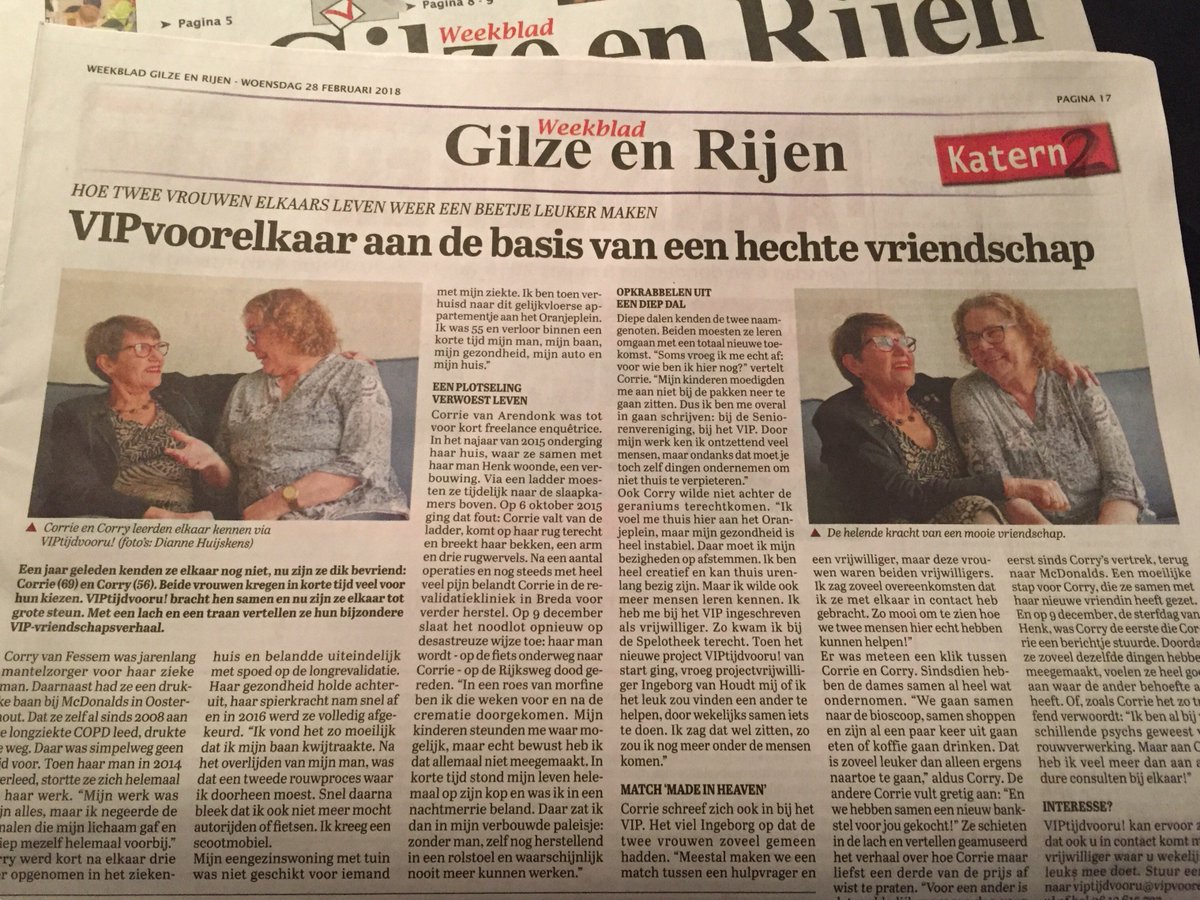 VIPvoorelkaar's tweet photo. Vond jij het interview met Corry & Corrie in het Weekblad ook zo ontroerend?
Gemist? Lees dan nu hun verhaal op onze website: https://t.co/IC9EsD2K9O
#VIPvoorelkaar #VIPtijdvooru https://t.co/J82JAh2oOP