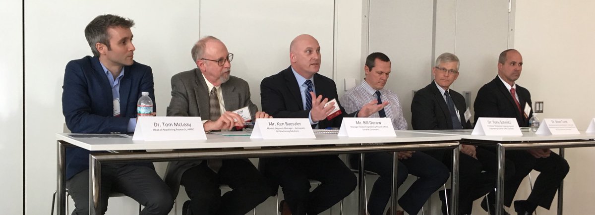 SandvikCoro_US's tweet photo. Panelist Bill Durow shares his thoughts about #skillsgap and the future #digital #workforce where “skilled workers will need to be more in tune with the digital machining world” @CCAMVA Machining Research Day. #SandvikCoromant #CCAMMachining https://t.co/B0aycoi4Nd
