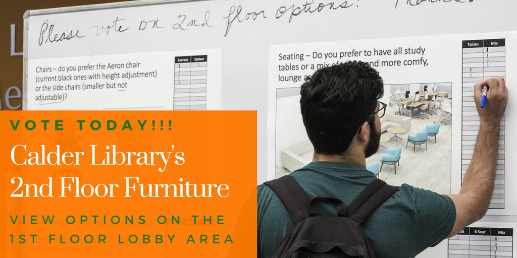 CalderMedLib's tweet photo. Help us decide the furniture options on the 2nd floor of @CalderMedLib! Vote for options using the whiteboard located in the Library lobby. #renovations #CalderMedLib https://t.co/t0mZstgSHl