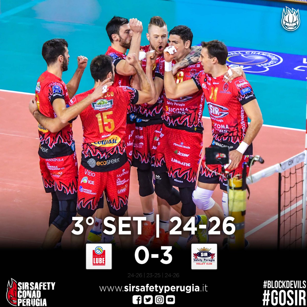 SIRVolleyPG's tweet image. E ci prendiamo anche la testa della classifica della Pool A! A Civitanova finisce 0-3!!! #3SET (24-26) #CivitanovaPerugia #CLVolleyM #GoSir #BlockDevils #RCD #ORAèADESSO