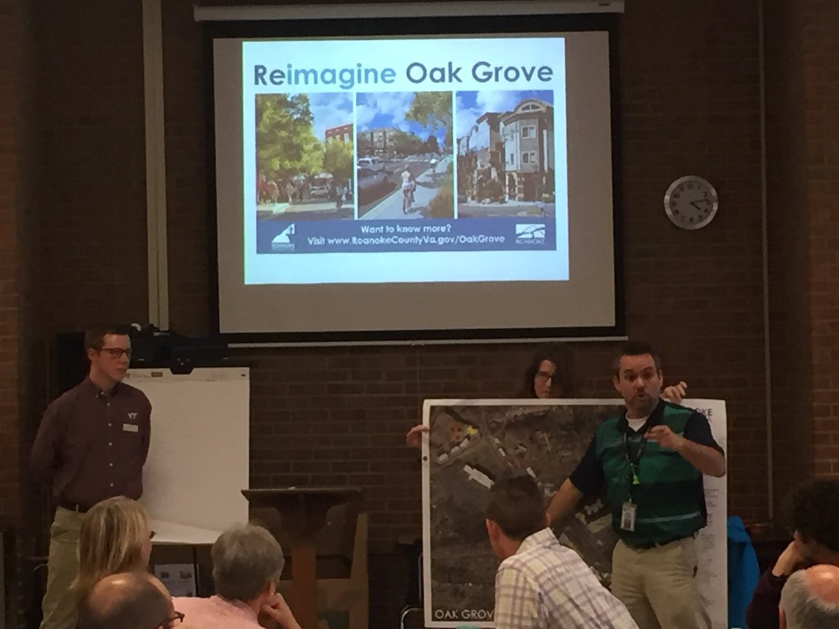 RWStegall's tweet photo. HVMS faculty sharing ideas for the ‘Reimagine Oak Grove’ project with the Roanoke County Community Development team. Striving to make connections between the community and the classroom. https://t.co/vjdnqZCuoO