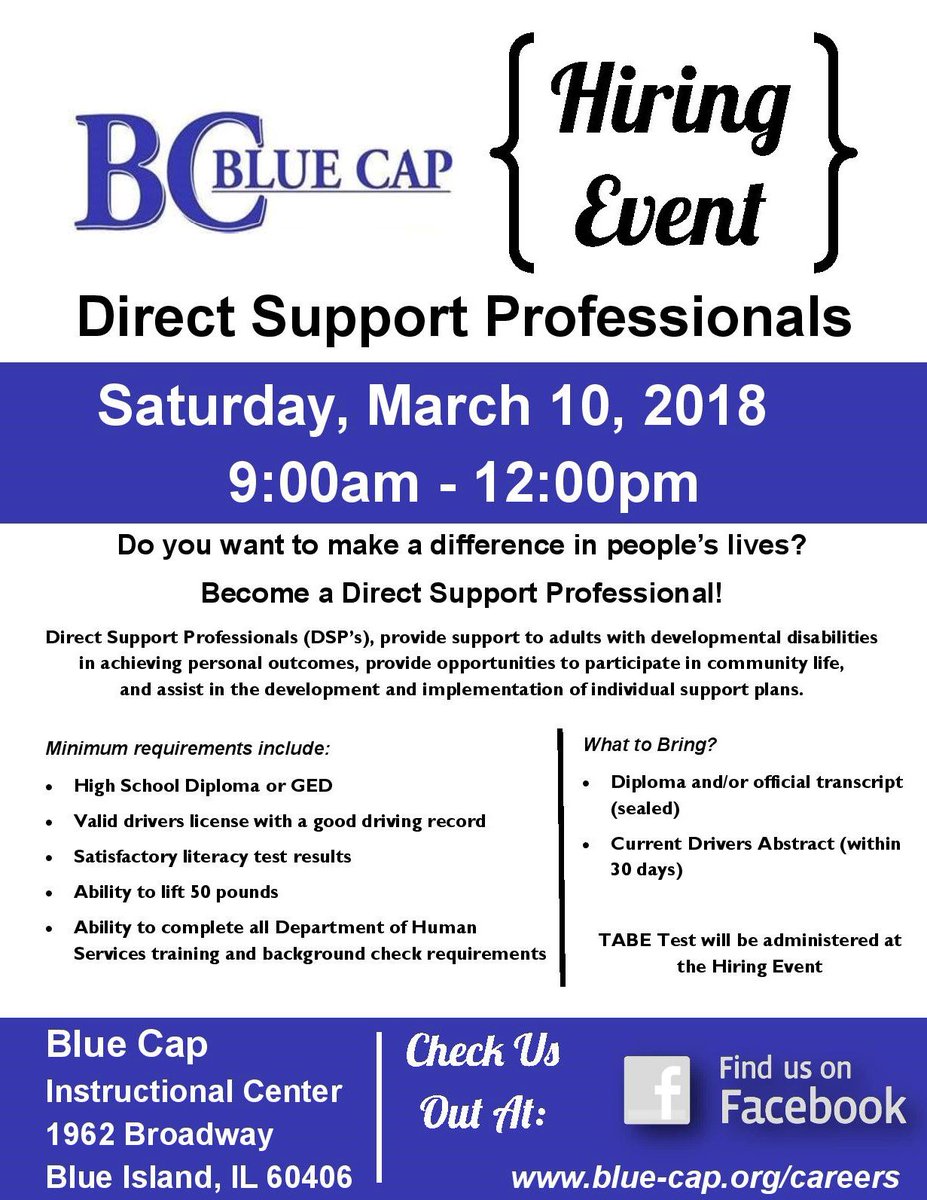BIRNNetwork's tweet image. Interested in being a Direct Support Specialist? Check out this hiring event! #BlueIsland #Robbins #BlueCap