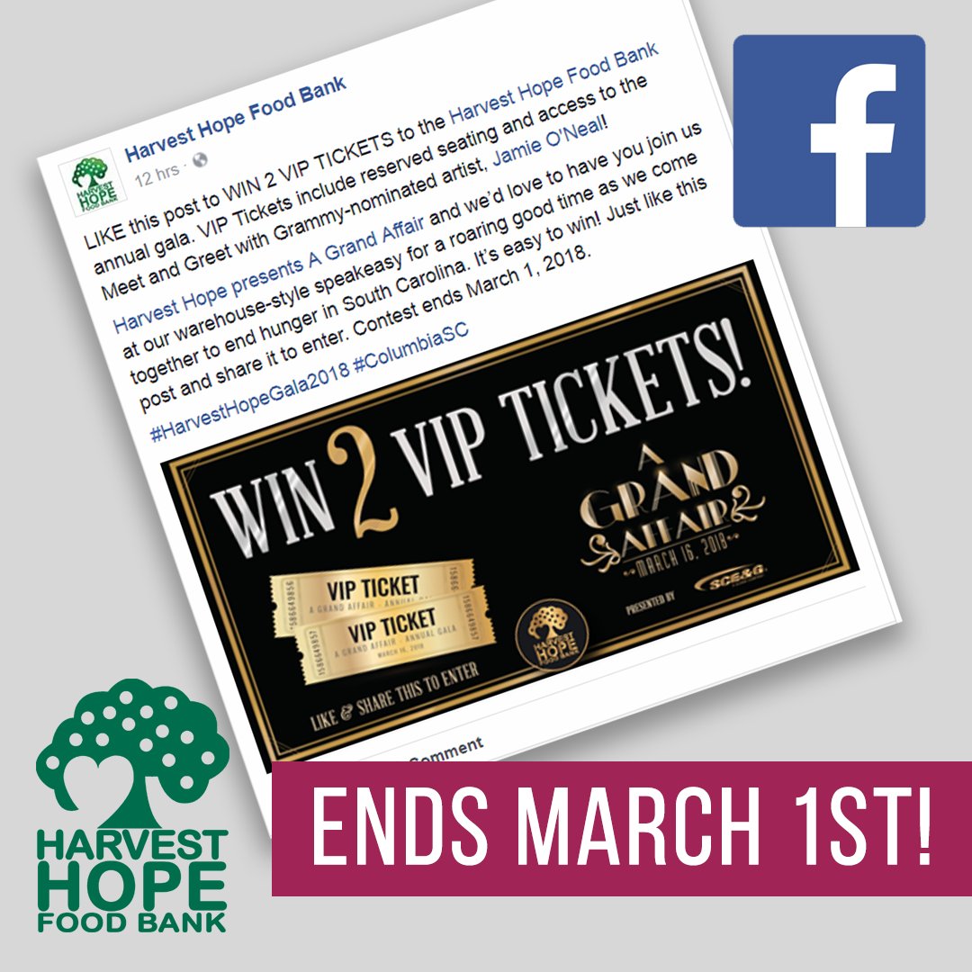 Harvest Hope Food Bank On Twitter Hurry And Enter To Win 2 Vip Tickets To The Harvest Hope Food Bank Annual Gala Like Share Our Fb Post For A Chance To
