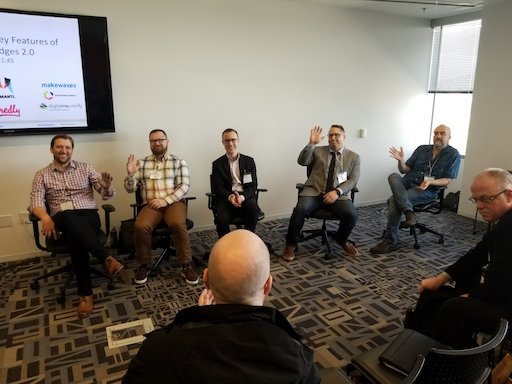 Today at the #imsglobal Summit on Digital Credentials -- leading badge platforms talk about their support for #OpenBadges 2.0