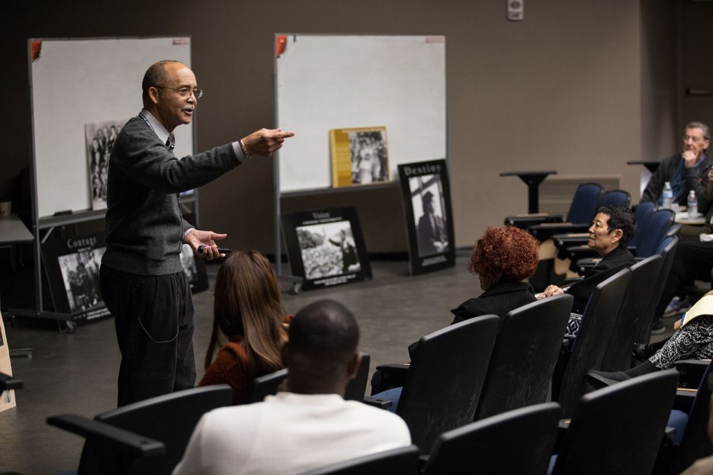 thedailytitan's tweet photo. Jerry Hunter, former chancellor of the North Orange County Community College District, shared his personal perspective on the importance of black history and movements like #BlackLivesMatter. https://t.co/n2InmJHjXu https://t.co/vv8pTNcMlb