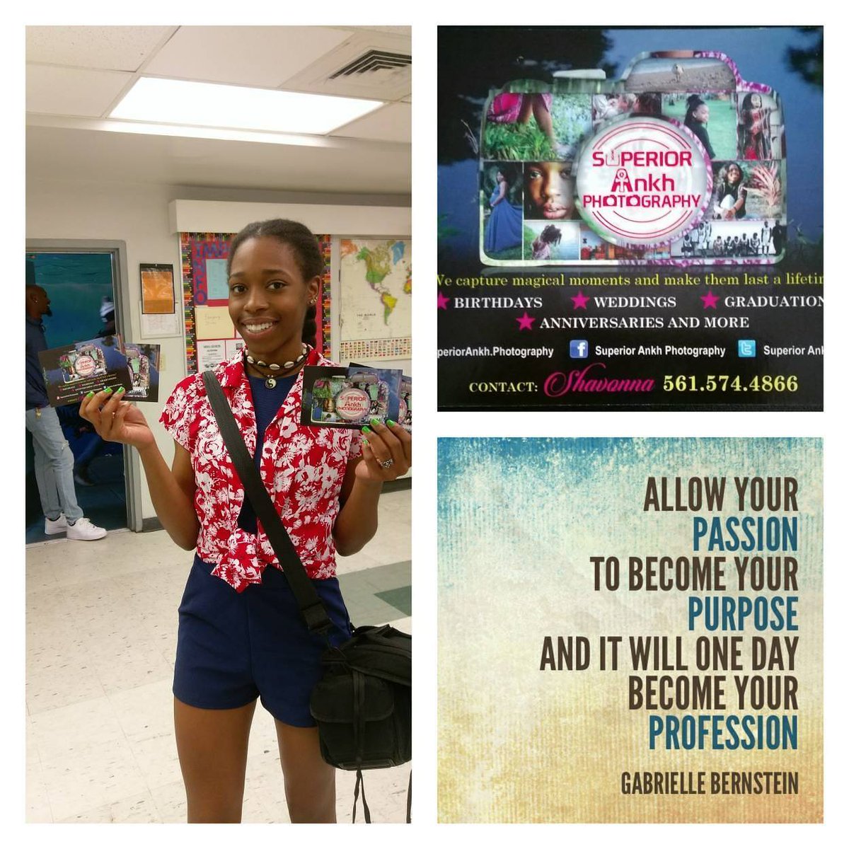 addthe5th's tweet photo. Smile! You're on camera! We're in this last day of #BlackHistoryMonth and want to highlight a student who knows what it means to #beaboutsomething.  Meet Shavonna Smith, a teen with her own business called Superior Ankh Photography. Request her services @superiorankh.photography https://t.co/X9K6GphfBH